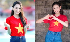 Đỗ Thị Hà, Mai Phương xinh đẹp mặc áo cờ đỏ sao vàng mừng ngày Quốc khánh 