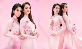 Á hậu Phương Anh đọ nhan sắc đỉnh cao với Hoa hậu Quốc tế 2019 trong tà áo dài Việt Nam