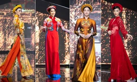 Lương Thuỳ Linh, Kiều Loan, Ngọc Thảo 'đọ sắc' xinh đẹp khi diễn áo dài chào Xuân 2022
