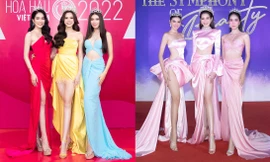 Những lần ăn mặc đồng điệu trên thảm đỏ của Top 3 Hoa hậu Việt Nam 2020