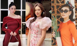 Dàn hoa, á hậu khoe sắc với muôn vàn kiểu áo dài ngày Tết