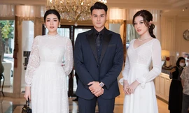 Huyền My mặc váy xẻ vòng 1 sexy, Tú Anh kín đáo khi khoe sắc bên siêu mẫu Vĩnh Thụy 