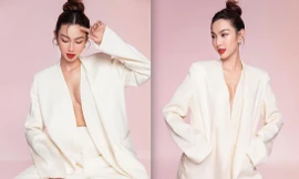 Hoa hậu Thuỳ Tiên diện mốt không nội y quyến rũ, khoe nhan sắc ngày càng 'thăng hạng'