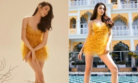 'Đụng hàng' váy lông vũ, Á hậu Phương Anh - Ngọc Thảo hút hồn khi khoe chân dài 'cực phẩm'