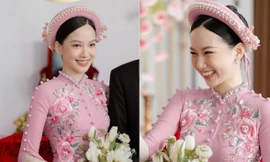 Mỹ nhân có làn da đẹp nhất HHVN 2020 xinh đẹp trong lễ ăn hỏi, danh tính chú rể vẫn được giấu kín 