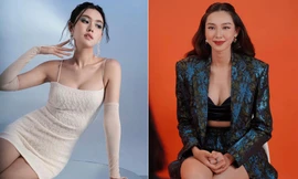 'Gái 1 con' Tường San diện váy cúp ngực quyến rũ, Thuỳ Tiên diện mốt khoe nội y nóng bỏng