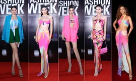 Đỗ Thị Hà khoe chân dài 1m1, Lương Thùy Linh- Ngọc Thảo mặc váy cut-out sexy trên thảm đỏ thời trang