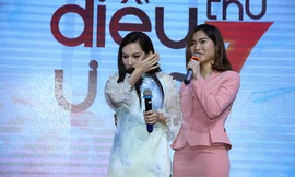 Nữ ca sĩ Phi Nhung khóc nấc trên sân khấu.