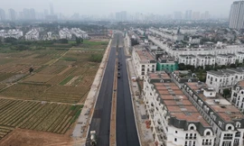 Công trường đường Lê Quang Đạo kéo dài trước ngày thông xe toàn tuyến vào tháng 5