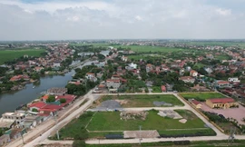 Một ô đất đấu giá tại huyện Phú Xuyên.