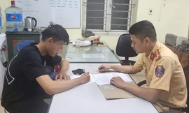 Đối tượng H.P.P. tại cơ quan công an