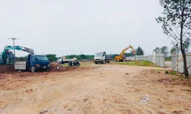 Công trường Dự án Đường Vành đai 4- Vùng Thủ đô đoạn qua huyện Thanh Oai. 