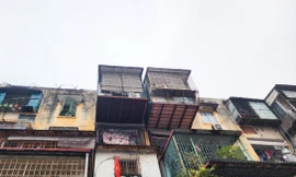 Nhiều chuồng cọp nằm "chênh vênh" giữa không trung do không có điểm tựa ở dưới. 