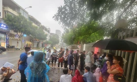 Người dân xếp hàng từ 5h sáng chờ lấy số thứ tự thực hiện thủ tục hành chính về đất đai.