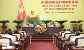 Quang cảnh kỳ họp thứ 12, HĐND TP. Hà Nội khóa XVI