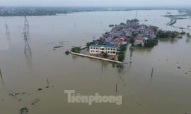 Hà Nội: Huyện Quốc Oai có 6 xã ngập úng, di tản hơn 400 người dân