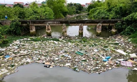 Đoạn sông Cầu Bây chảy qua địa bàn huyện Gia Lâm 