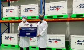 Bộ Y tế tiếp nhận 403 nghìn liều vắc xin AstraZeneca do Chính phủ Australia tặng
