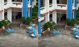 Khoảnh khắc nghỉ ngơi của các nhân viên tại khu cách ly gây sốt vì quá đáng yêu