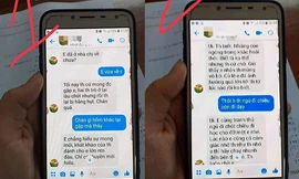 Tin nhắn "gạ tình" của thày giáo với nữ sinh - Ảnh: Nguyễn Hoàng Long