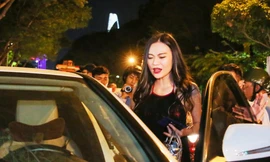 Người mẫu Cao Thùy Linh bị cẩu xe do đậu sai quy định. Ảnh: Zing.