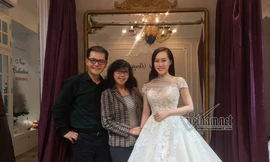 NSND Trung Hiếu và vợ sắp cưới Huỳnh Thu Hà.