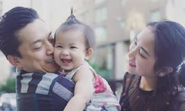 Lam Trường và bà xã Yến Phương cùng con gái nay đã hơn 1 tuổi.