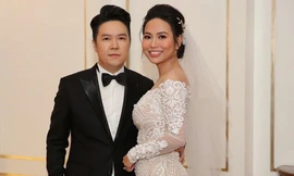 Lê Hiếu và bà xã Thu Trang trong lễ cưới.