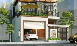 Biệt thự 2 tầng hợp phong thủy, có gara ô tô