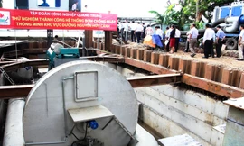 Sau nhiều lần thử nghiệm, siêu máy bơm đã phát huy hiệu quả chống ngập cho đường Nguyễn Hữu Cảnh.