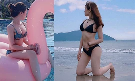 Bạn gái hotgirl của Văn Toàn liên tục tung ảnh bikini khoe 3 vòng 'bỏng mắt'