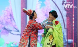 Tạo hình gây tò mò của cặp đôi Đỗ Duy Nam- Trung Ruồi trong Táo quân 2019.