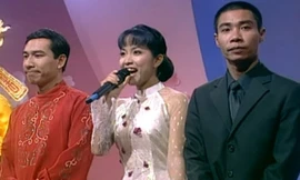 MC Thảo Vân, nghệ sĩ Công Lý, Quang Thắng trong những số Táo quân đầu tiên. 