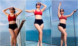 Mỹ Lệ khoe body gợi cảm với áo tắm ở tuổi U50 