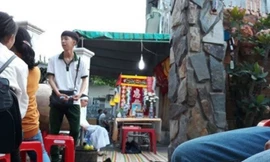 Lễ mai táng em Ngọc Thanh tại nhà riêng. Ảnh nguồn Internet 