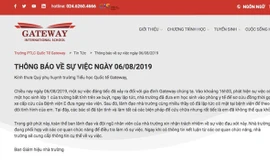 Trường Gateway thông báo vô cảm về bé lớp 1 tử vong trên xe buýt?