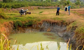 Nơi 3 đứa trẻ bị đuối nước.