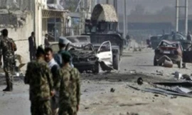 Hiện trường vụ nổ mìn. (Nguồn: urdupoint.com)