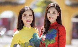 Hoa khôi Thúy Vi đọ sắc người đẹp Biển Đào Hà trong tà áo dài 