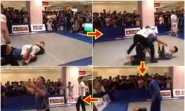 Trịnh Gia Khoan đánh lén bị trọng tài chế áp.