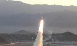 Hình ảnh một vụ phóng tên lửa hạt nhân của Triều Tiên. (Nguồn: WJLA).