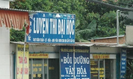 Một điểm LTĐH không phép tại Hóc Môn từng bị Sở GD&ĐT đình chỉ hoạt động nhưng nay vẫn hoạt động Ảnh: Q.P