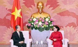 Chủ tịch Quốc hội Nguyễn Thị Kim Ngân tiếp Đại sứ Trung Quốc Hùng Ba. Ảnh QH