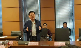 Bộ trưởng GTVT Nguyễn Văn Thể tại phiên thảo luận tổ sáng nay