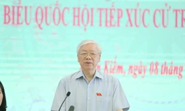 Tổng Bí thư Nguyễn Phú Trọng tại buổi tiếp xúc cử tri sáng 8/10