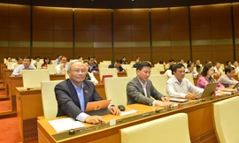 Quốc hội biểu quyết thông qua dự thảo nghị quyết. Ảnh Như Ý