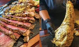 Dừa hồ lô khắc chữ 500.000đ cháy hàng dịp Tết; Cận cảnh món thịt bò dát vàng ở Hà Nội