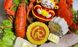 Thị trường túi giải hạn 'tam tai' sôi động; tôm hùm, cua khủng... vào mâm cúng Thần tài