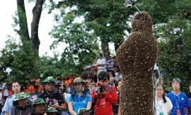 Người mang gần 30kg ong trên cơ thể