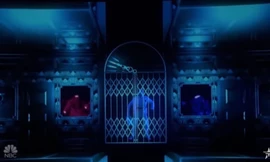 Một cảnh trong tiết mục vũ đạo "thực tế ảo". Ảnh cắt từ video